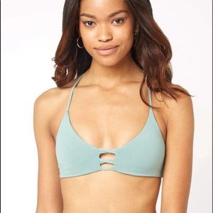 L space reef green flynn bikini top